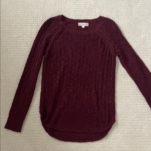 Burgundy crew neck sweater